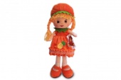 М.и. Кукла в оранжевом платье муз. (23567)