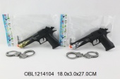 Оружие Пистолет трещотка с наручниками 2 ц (29994)