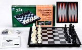 Шахматы, шашки, нарды в коробке 32*16*4,5 (35990)