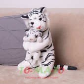 М.и. Тигр белый с детенышем 30см (52080)