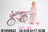 Кукла на велосипеде, с аксесс. в/п 24*8*17 (36272)