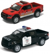 Машина мет. инерц. Форд F150 SVT Raptor пожарная/полиция в инд. коробке (41075)
